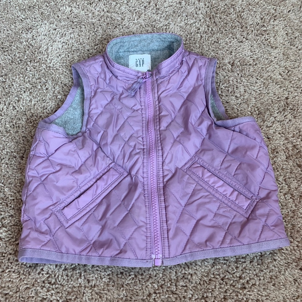 Gap Baby Gap Purple Vest soft Gray inside 18-24 mo